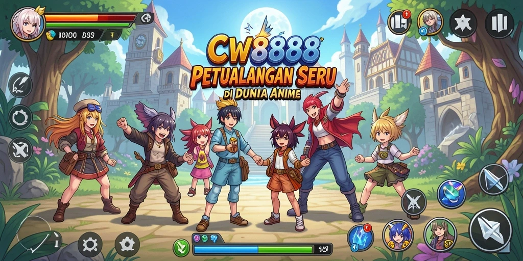 Screenshot CW8888 yang menampilkan aksi seru karakter anime.