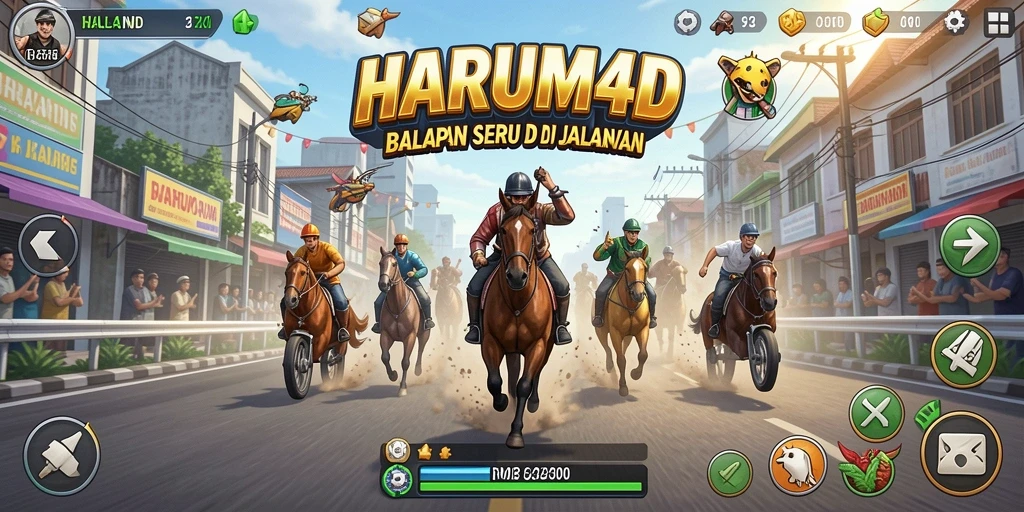 Tampilan gameplay balapan yang mendebarkan di HARUM4D.