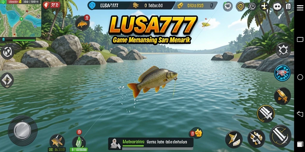 Tampilan gameplay LUSA777 yang menarik dan imersif saat memancing.